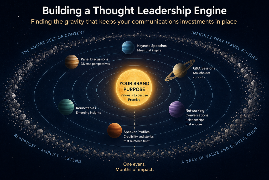 Building a Thought Leadership Engine: Finding the Gravity That Keeps Your Communications Investments in Place